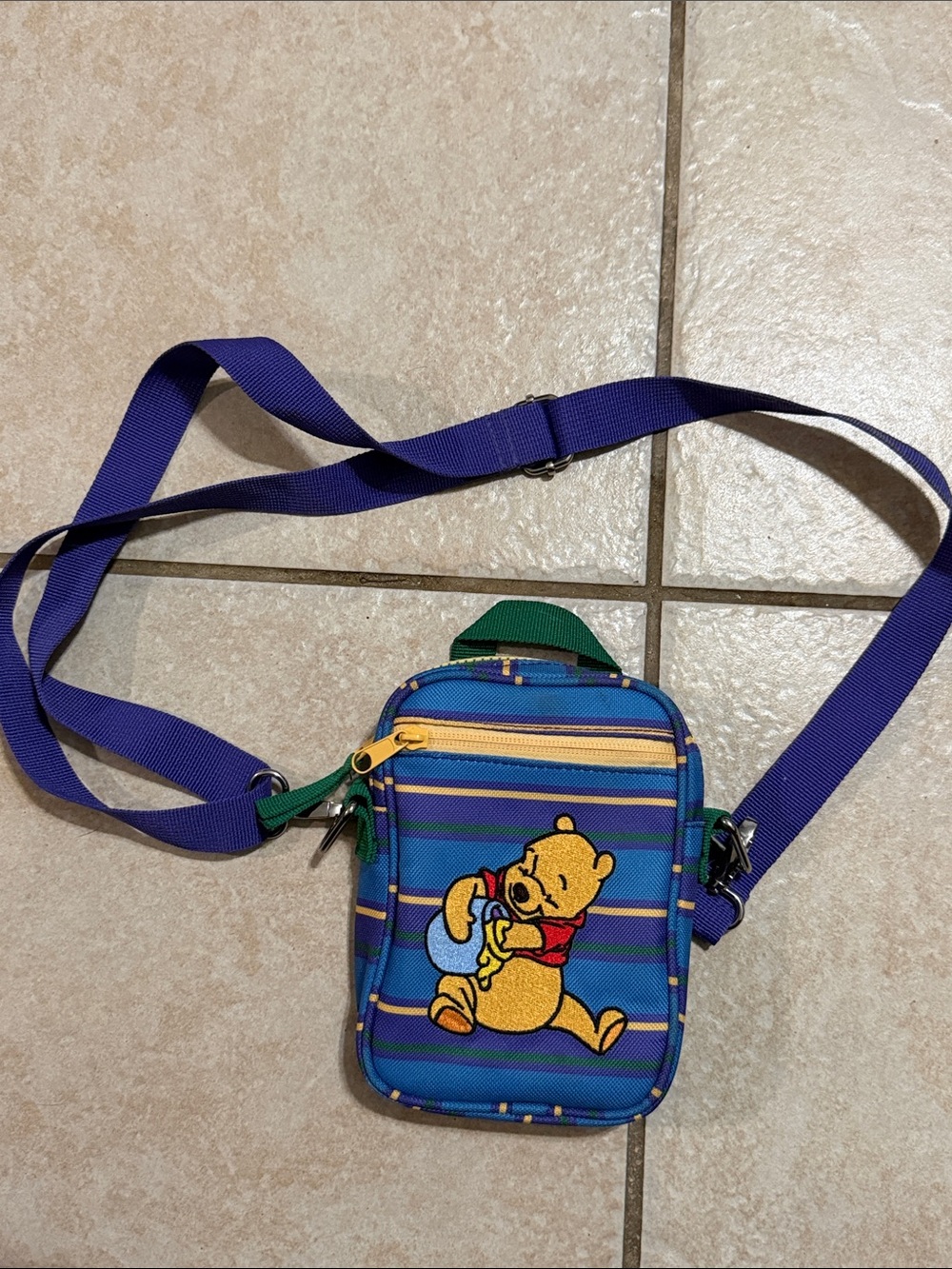 Disney Blue & Purple Striped Winnie the Pooh Belt Bag